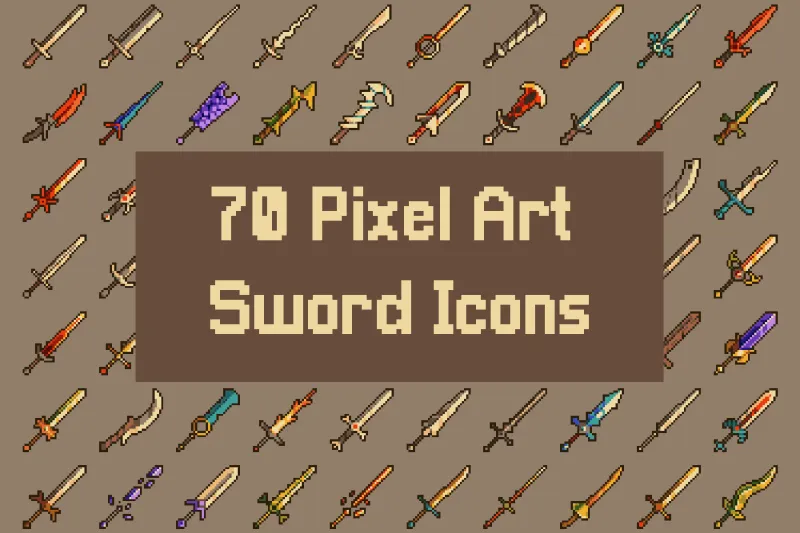 32×32 Pixel Art Weapons Free Collection