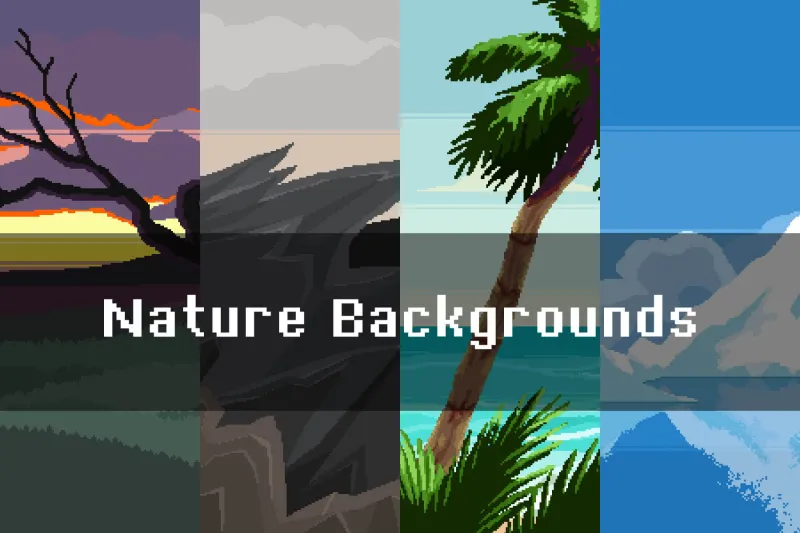 4 Free Seamless Nature Pixel Backgrounds