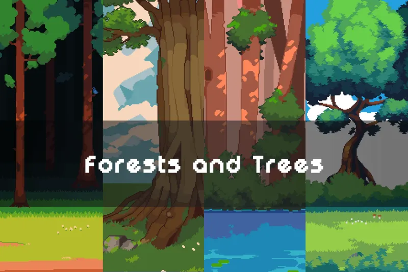 Forest and Trees Free Pixel Backgrounds
