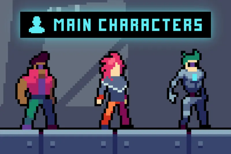 Free 3 Cyberpunk Characters Pixel Art