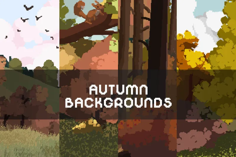 Free Autumn Pixel Backgrounds for Game