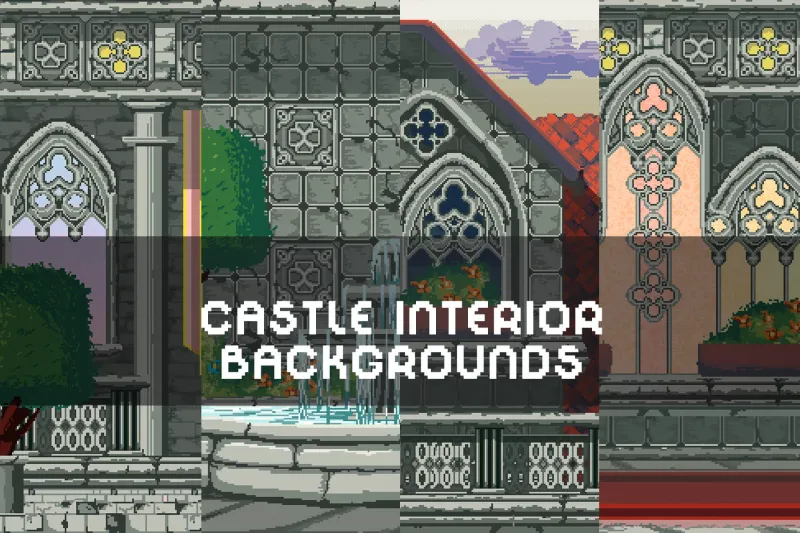Free Castle Interior Pixel Game Backgrounds
