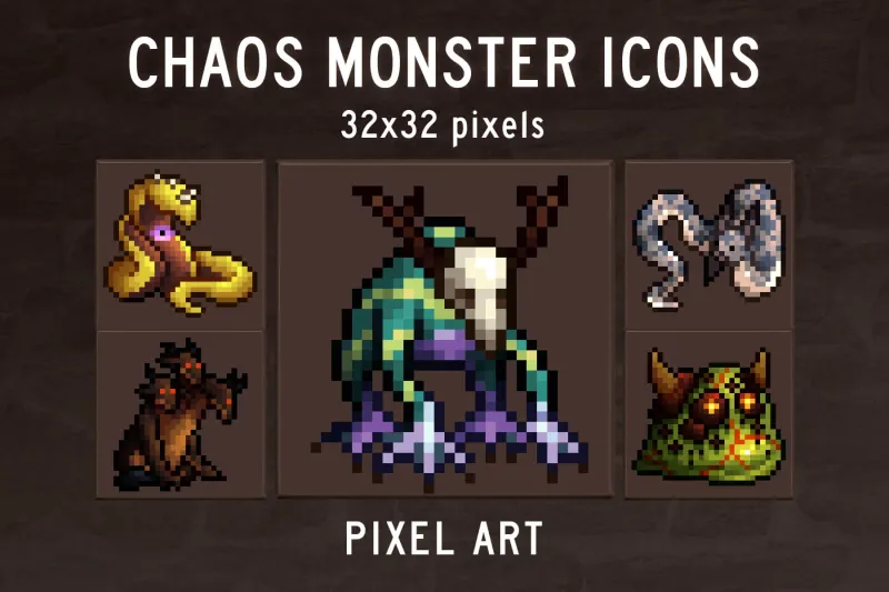 Free Chaos Monsters 32×32 Icon Pack