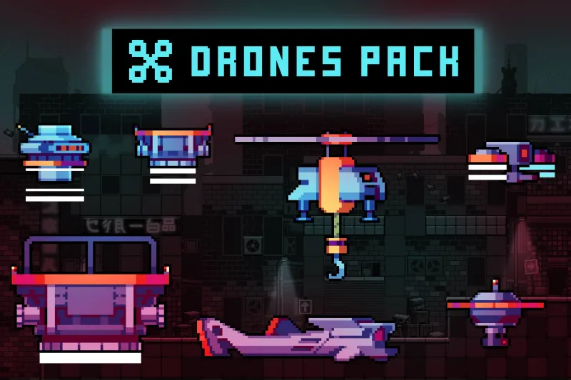 Free Drones Pack Pixel Art