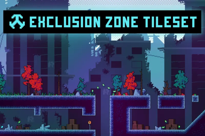 Free Exclusion Zone Tileset Pixel Art