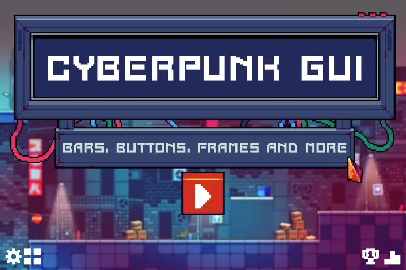 Free GUI for Cyberpunk Pixel Art