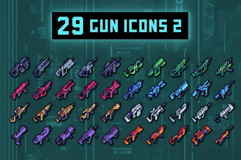 Free Guns Icon 32×32 Pixel Pack