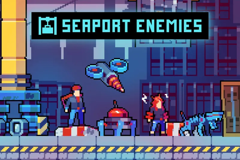 Free Pixel Enemies Character Pack for Seaport Location