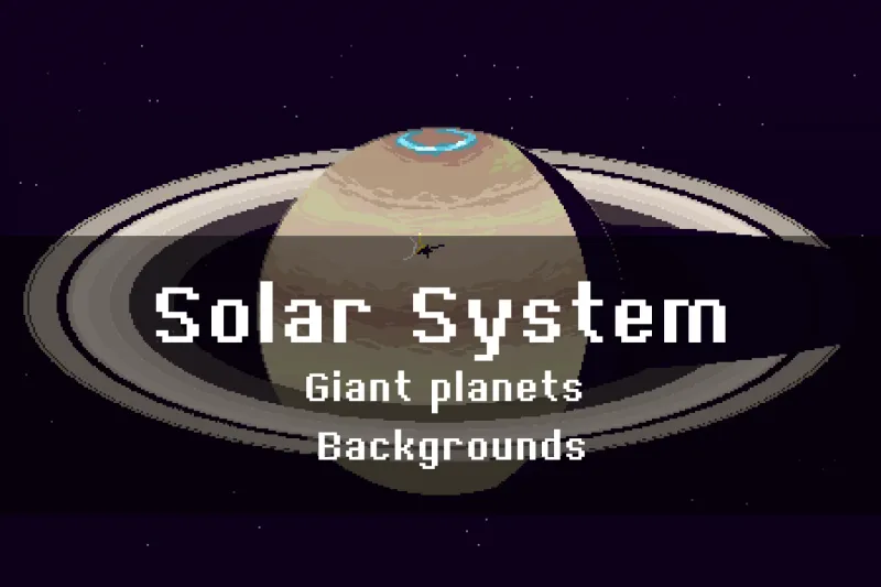 Free Planets in Space Pixel Game Background Pack