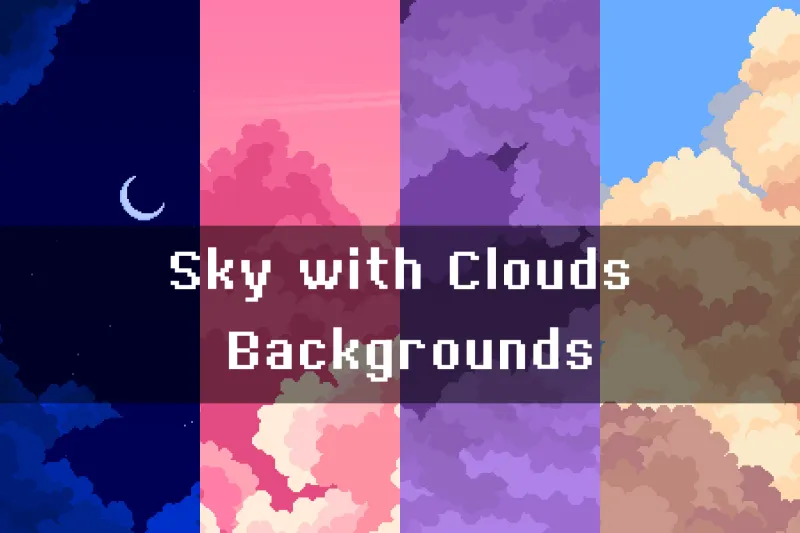 Free Seamless Pixel Art Cloudscape for Game Projects