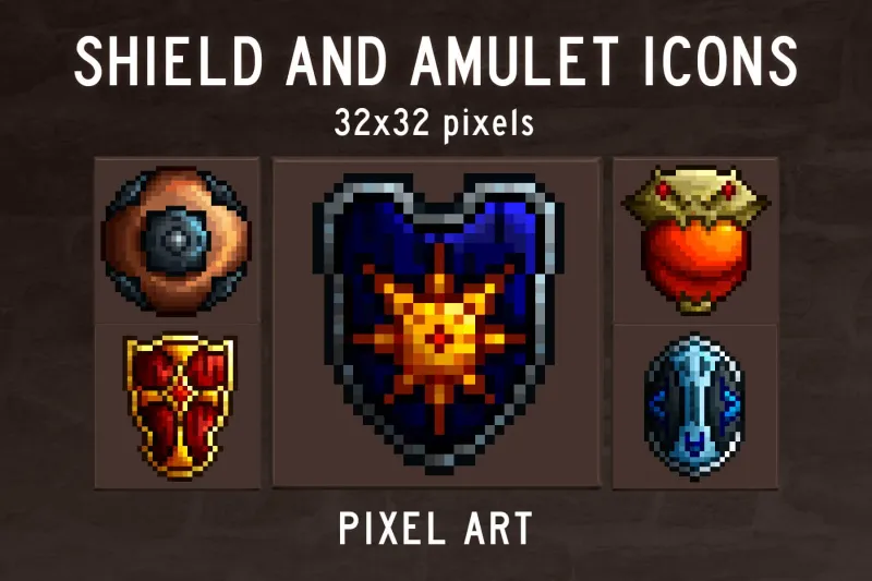 Free Shield and Amulet RPG Icons