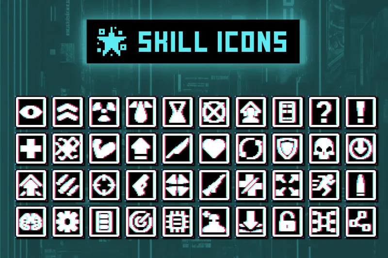 Free Skill 32×32 Icons for Cyberpunk Game