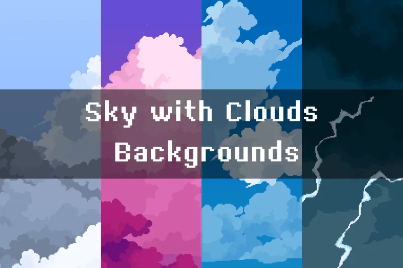 Free Sky with Clouds Pixel Art Backgrounds Pack 3