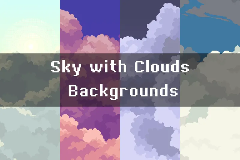 Free Sky with Clouds Pixel Seamless Backgrounds