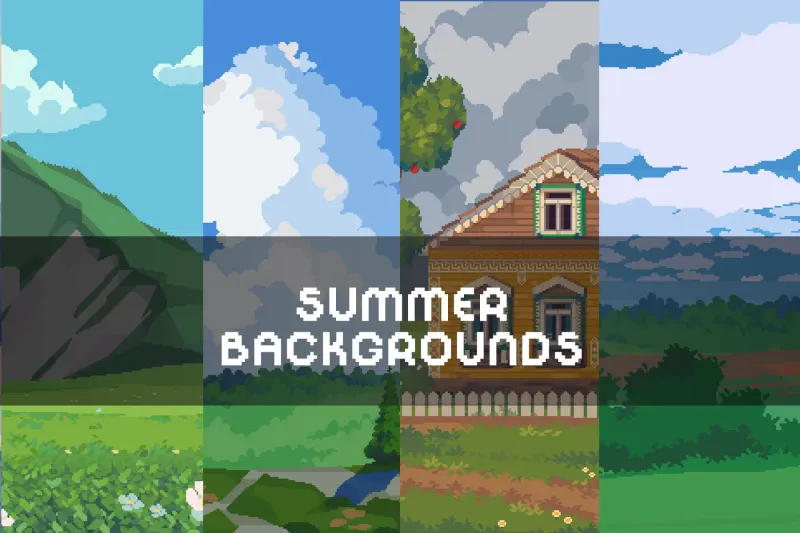 Free Summer Pixel Art Backgrounds