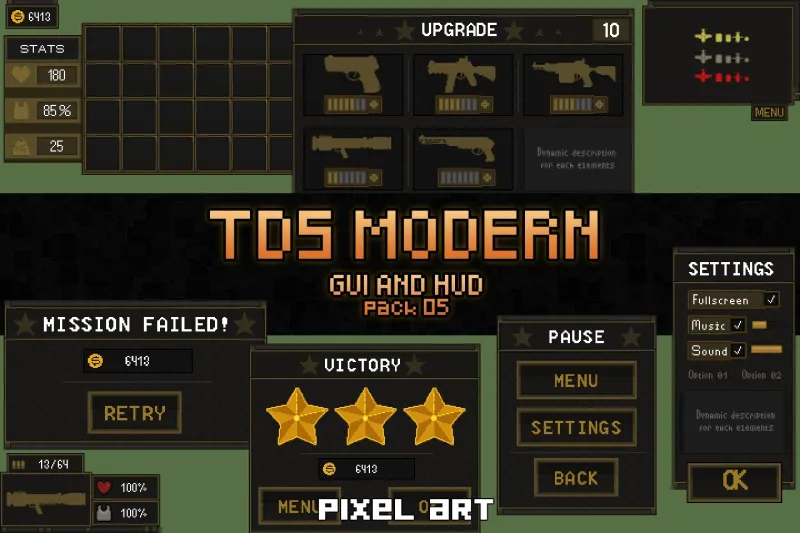 Free TDS Modern: GUI Pixel Art