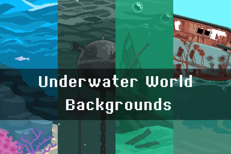 Free Underwater World Pixel Art Backgrounds