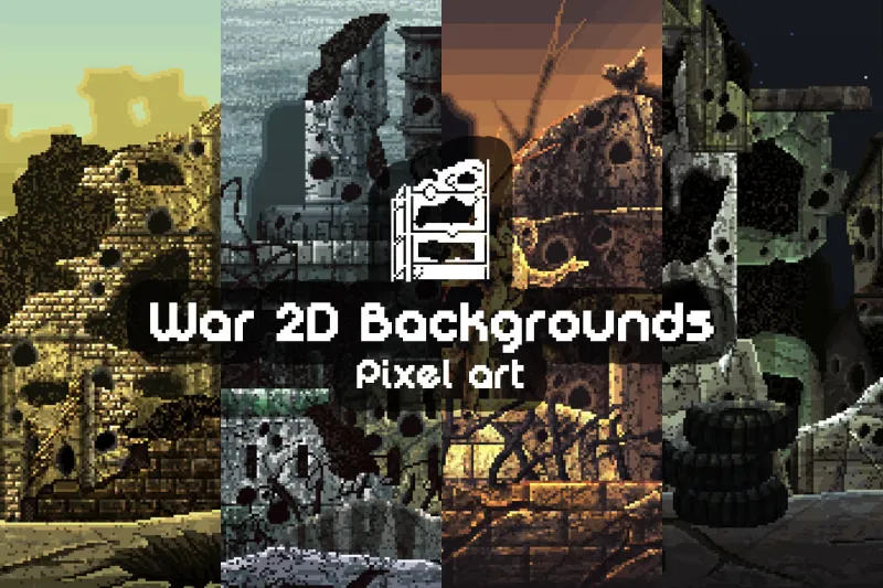Free War Pixel Art 2D Backgrounds