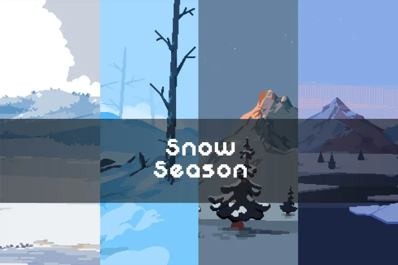 Free Winter Nature Pixel Game Backgrounds