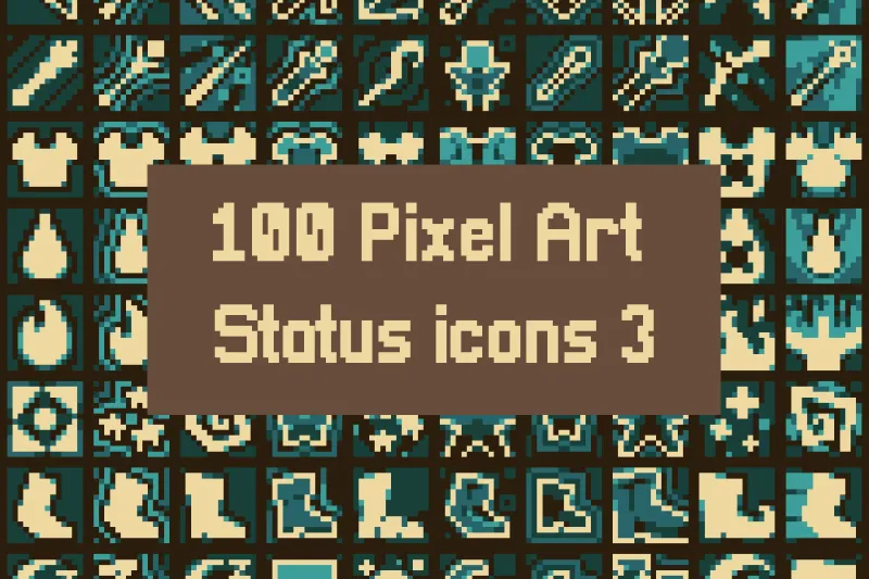 RPG Pixel Magic Buff & Debuff 16×16 Icons