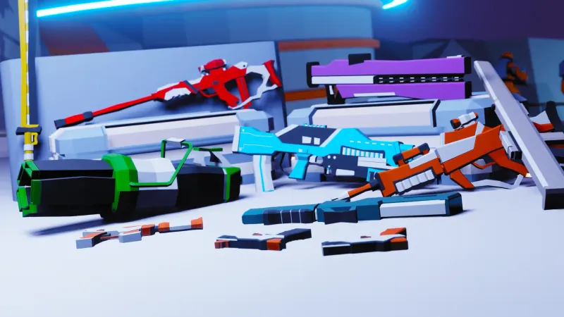 Sci-Fi Modular Kinetic Weapons Kit: 17 Weapons & 100+ Modular Gun Parts