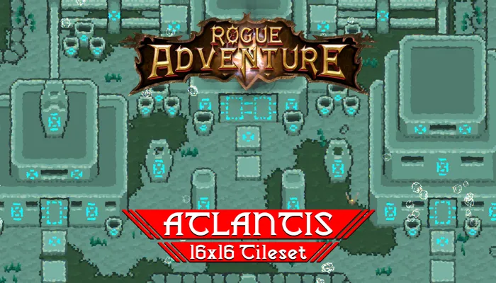 Atlantis 16x16 Pixelart Tileset - Rogue Adventure