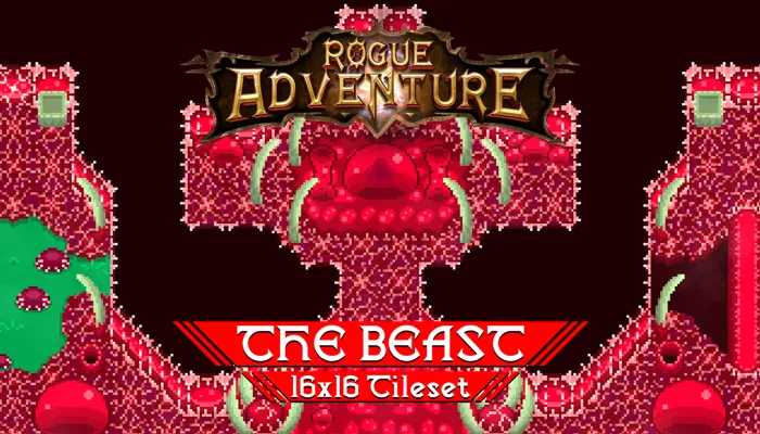 Beast Interior 16x16 Pixelart Tileset - Rogue Adventure