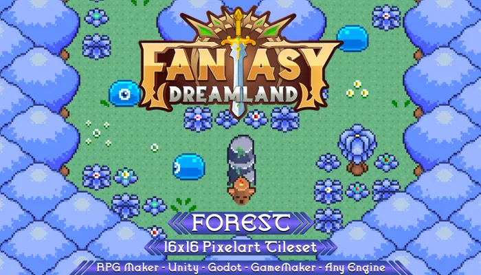 Forest Tileset 16x16 Pixelart - Fantasy Dreamland