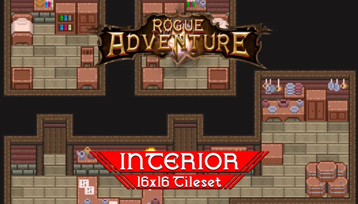 Interior 16x16 topdown tileset - Rogue Adventure