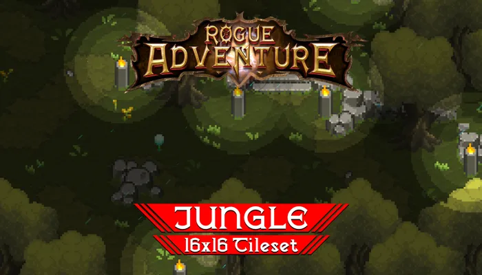 Jungle 16x16 Pixelart Tileset - Rogue Adventure