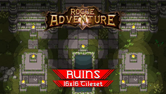 Ruins 16x16 Pixelart Tileset - Rogue Adventure