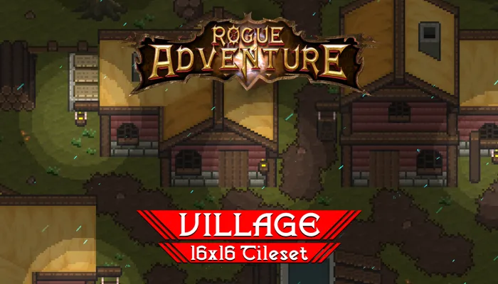 Village 16x16 Pixelart Tileset - Rogue Adventure