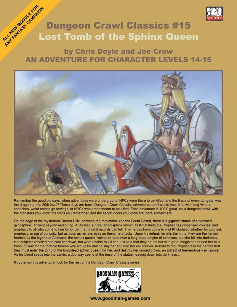 Dungeon Crawl Classics #15: Lost Tomb of the Sphinx Queen